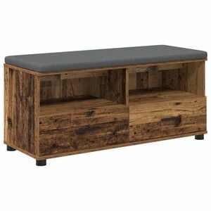 vidaXL Пейка за коридор с възглавница Старо дърво 100 x 38 x 46 см