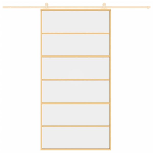 vidaXL Плъзгаща се врата 102,5x205 см прозрачно ESG стъкло и алуминий