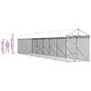 vidaXL Външна клетка за куче с покрив сребриста 2x14x2,5 м стомана