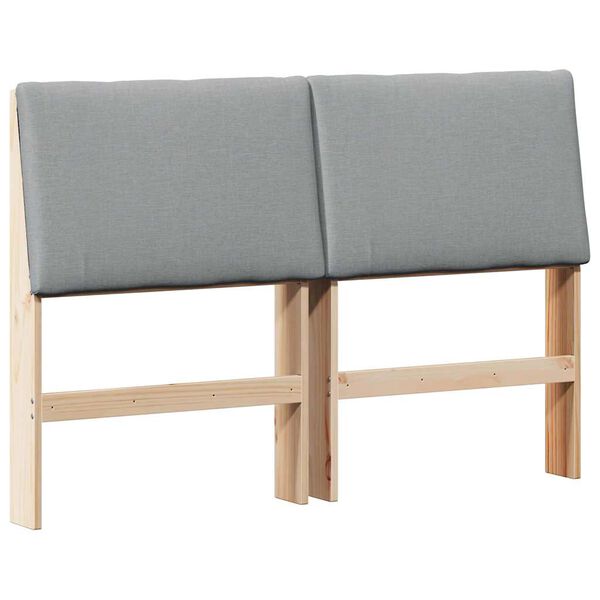 vidaXL Тапицирана табла Светлосиво 150 cm Солидно борово дърво