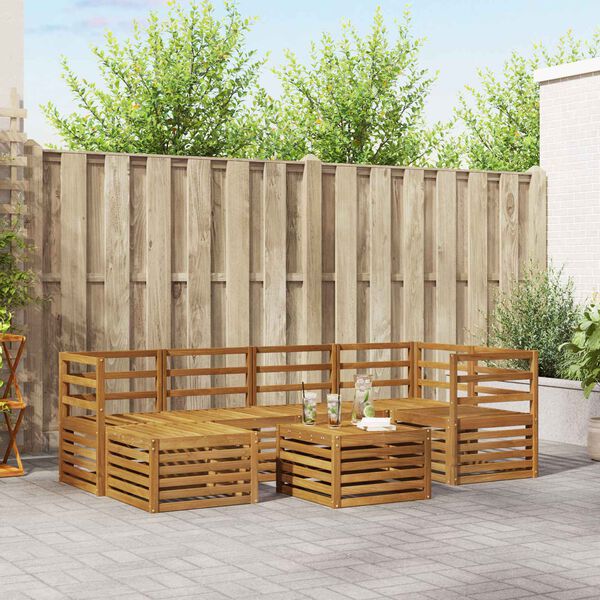 vidaXL Комплекти дивани Естествен Солидно акациево дърво