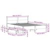 vidaXL Рамка за легло без матрак, бял, 135x190 см, бор масив