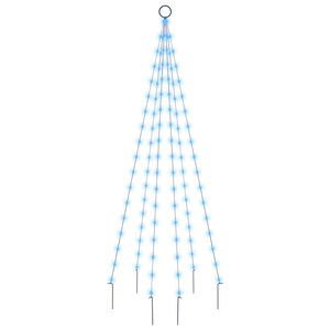 vidaXL Коледна елха на флагщок, синьо, 108 LED, 180 см