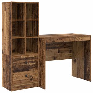 vidaXL Бюро Старо дърво 135,5 x 50 x 127 см 2 бр.