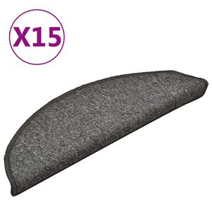 vidaXL Изтривалки за стълби, 15 бр., 56x17x3 см, сиви и черни, полукръгли