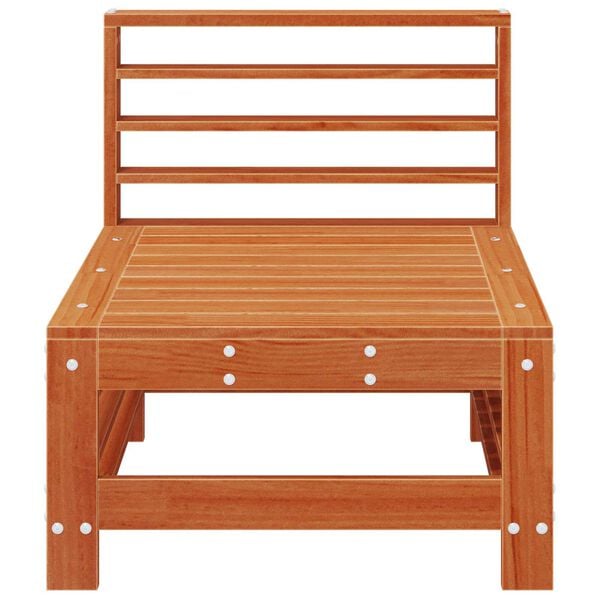 vidaXL Градинен среден диван Масивна боровина Восъчен Кафяв