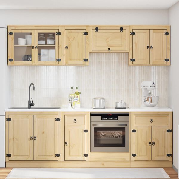 vidaXL За шкафове с чекмедже SKI 8 pcs Кехлибарен Солидно борово дърво