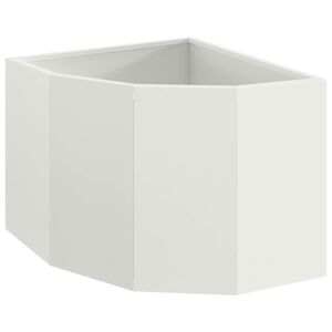 vidaXL Ъглов сандък за цветя Бяло 45 x 45 x 35 cm Стомана