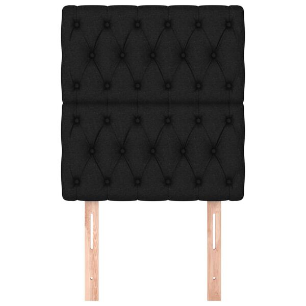 vidaXL Горни табли за легло, 2 бр, черна,80x7x78/88 см, плат