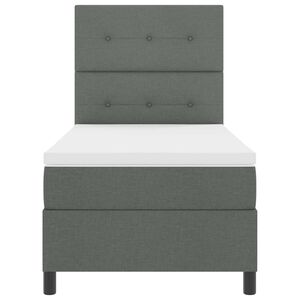 vidaXL Легло с пружинирана основа с LED Тъмносив 90 x 200 cm текстил