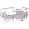 vidaXL Градински диван с възглавници, 7 части, бежов полиратан