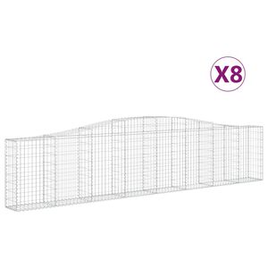 vidaXL Габионни кошници арка 8 бр 400x30x80/100 см поцинковано желязо