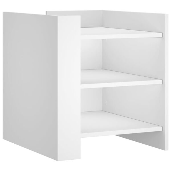 vidaXL Нощно шкафче, бяло, 45x50x50 см, инженерно дърво