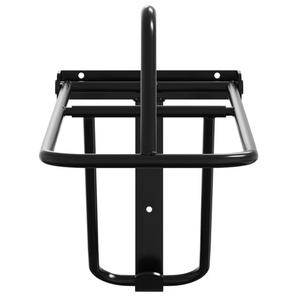 vidaXL Сгъваема стойка за седло, стенен монтаж, черна, желязо