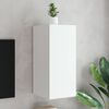 vidaXL Стенен ТВ шкаф с LED осветление, бял, 30,5x35x70 см
