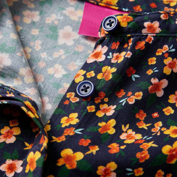 Детска риза с яка с лента, тъмносиня, 128