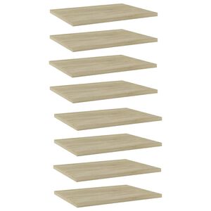 vidaXL Рафтове за етажерка, 8 бр, дъб сонома, 40x30x1,5 см, ПДЧ