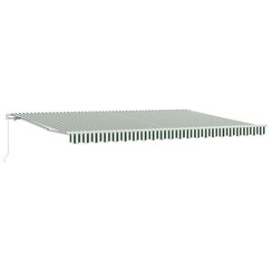 vidaXL Прибираща се тента Зелен и бял 500 &times; 300 cm
