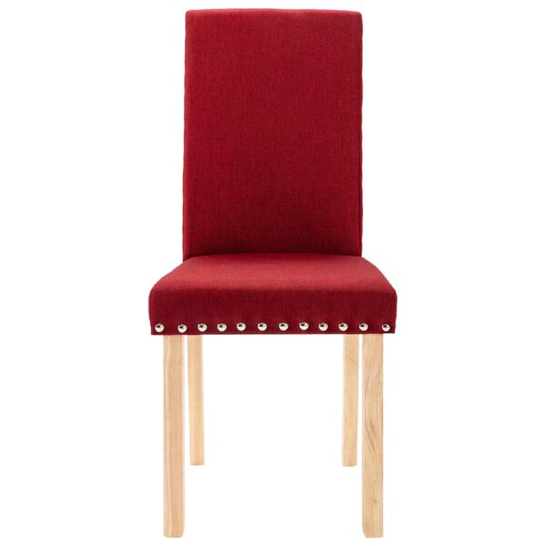 vidaXL Трапезни столове, 2 бр, виненочервени, текстил