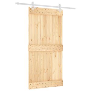 vidaXL Преплъзваща се врата Естествено и бяло 100 x 210 cm
