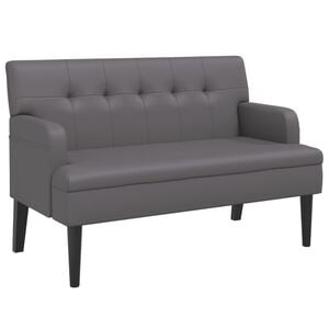 vidaXL Пейка с облегалка, сива, 112x65,5x75 см, изкуствена кожа