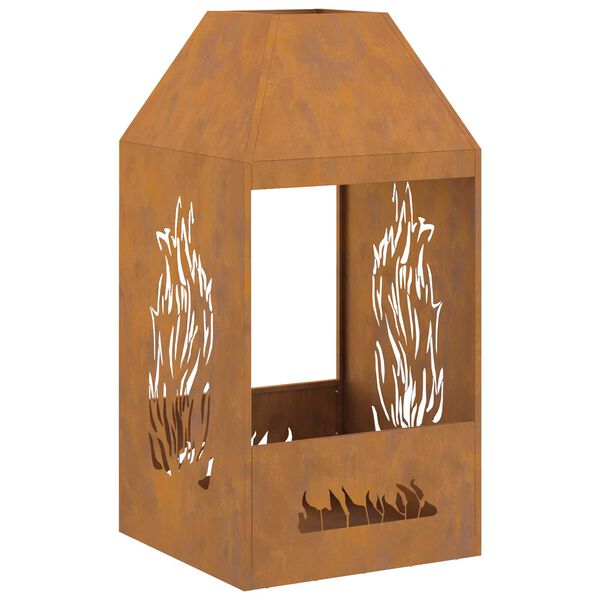 vidaXL Огнище Кафяво 50 x 50 x 100 cm Стомана