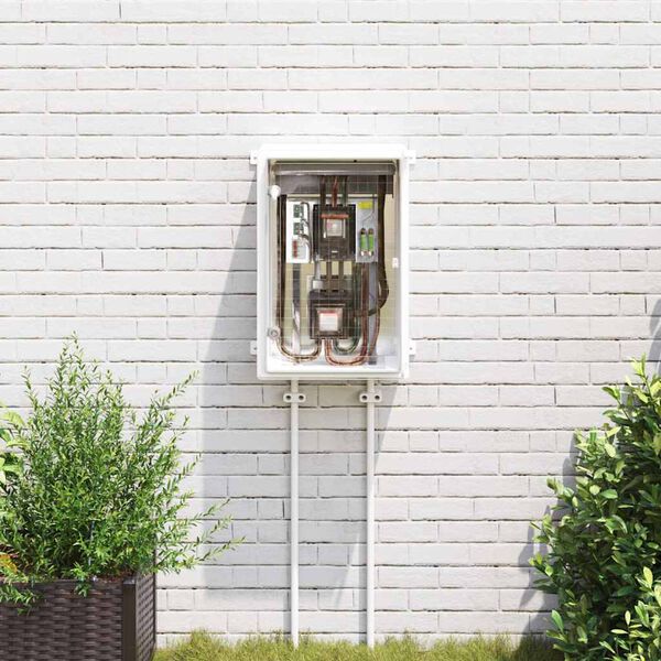 vidaXL Контролен шкаф Сив 40 x 20 x 60 см ABS пластмаса