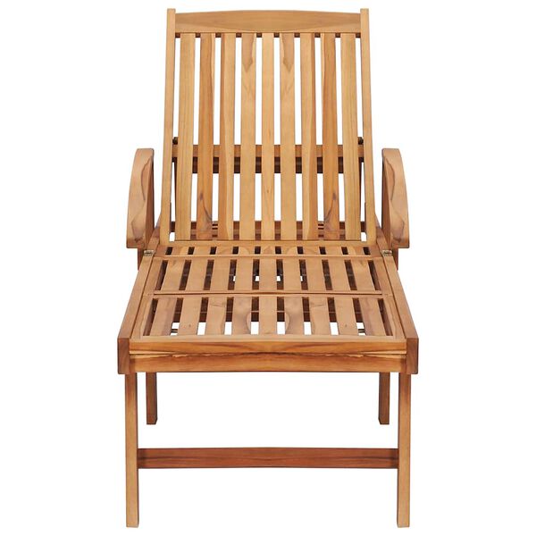 vidaXL Шезлонг с масички, 2 бр, тиково дърво масив