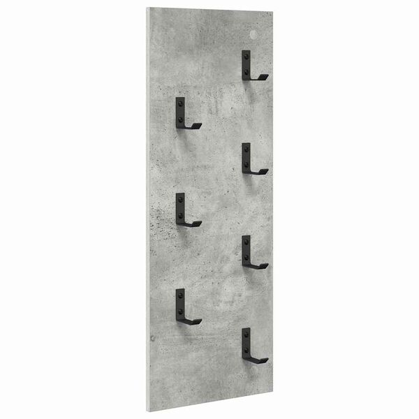 vidaXL Стенен закачалка за палта Циментено сиво 30 x 1,5 x 80 см