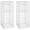 vidaXL Габионна кошница стълб, 2 бр, 40x40x100 cм, желязо
