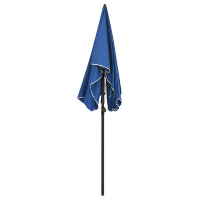 vidaXL Градински чадър с прът, 200x130 см, лазурносин
