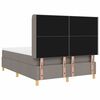 vidaXL Легло с пружинирана основа с матрак Таупе 160 x 200 cm текстил