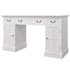 vidaXL Двойно настолно бюро, бяло, 140x48x80 cм