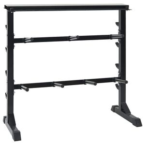 vidaXL Стойка за дъмбели Черно 99 x 45 x 95,5 см