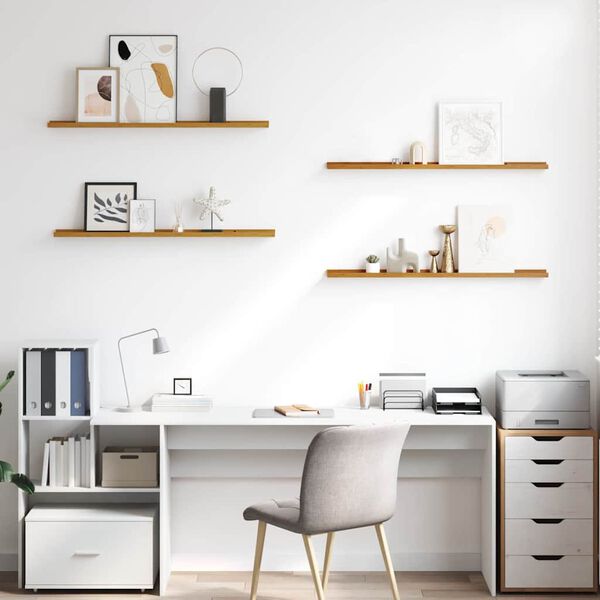 vidaXL Стенен рафт с рафт 4 pcs Бежово 100 x 9 x 3 cm Инженерно дърво