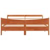 vidaXL Рамка за легло с табла, восъчнокафяв, 180x200 см, масивно дърво