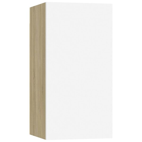 vidaXL ТВ шкафове 4 бр бяло и дъб сонома 30,5x30x60 см инженерно дърво