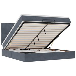 vidaXL Османска легло с матраци, тъмносиво, 180x200 см, кадифе