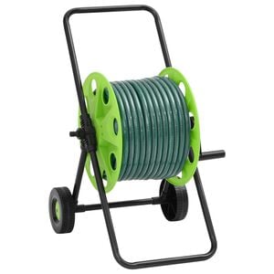 vidaXL Макара за маркуч количка с 30 м зелен маркуч PVC
