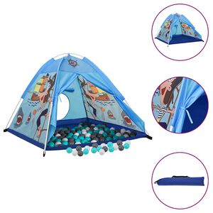 vidaXL Детска палатка за игра с 250 топки, синя, 120x120x90 см