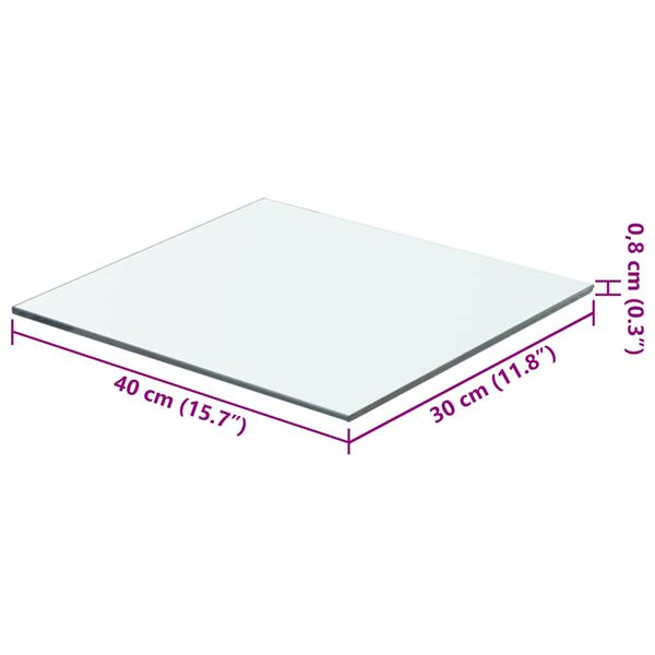 vidaXL Рафтове, 2 бр, панели прозрачно стъкло, 40x30 см