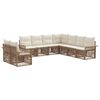 vidaXL Градински Софа Комплект 9 pcs Бежово полиратан