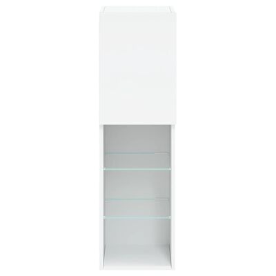 vidaXL ТВ шкафове с LED осветление 2 бр бели 30,5x30x102 см