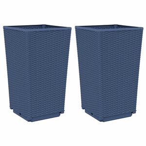 vidaXL Градински кашпи, 2 бр, синьо сив, 32,5x32,5x57 см, PP