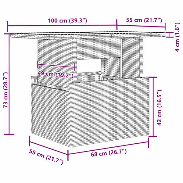 vidaXL Градински Софа Комплект с възглавница 9 pcs Бежов и Светло Сив