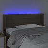 vidaXL LED горна табла за легло, таупе,93x16x78/88 см, плат