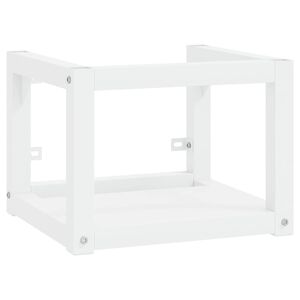vidaXL Рамка за мивка за баня стенен монтаж бяла 40x38x31 см желязо