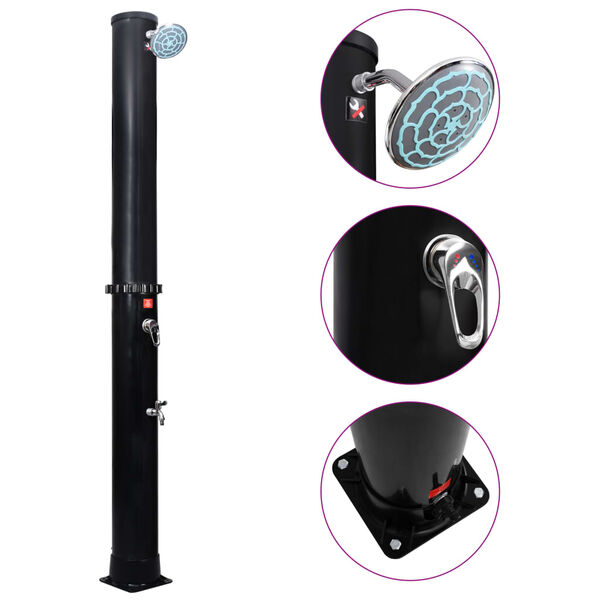 vidaXL Външен соларен душ с душ слушалка и кран 40 л