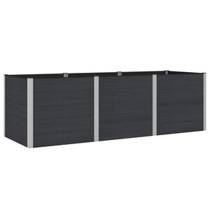vidaXL Градинска повдигната леха Черно 300 x 100 x 91 cm