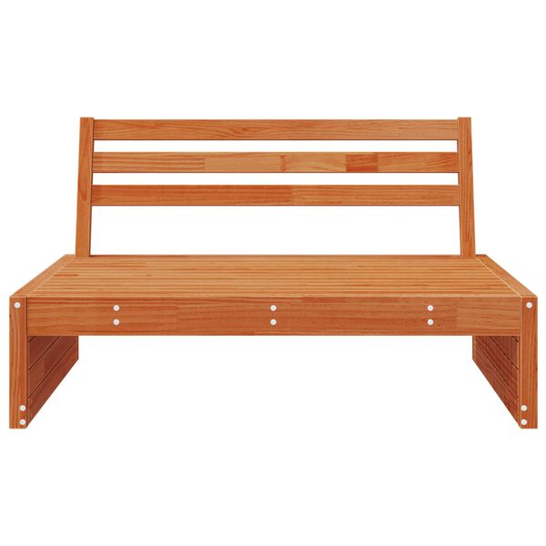 vidaXL Градинен среден диван Солиден бор Восъчен Кафяв